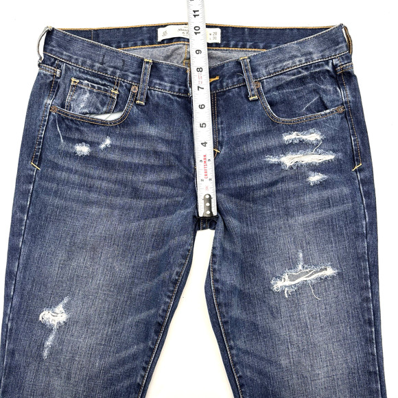 2016 Abercrombie & Fitch EMMA Medium Wash Distressed Bootcut Denim Jeans 31x29" - Picture 10 of 15